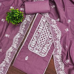 Panzora Embroidered Silk Cotton Unstitched Dress Material-picture-29