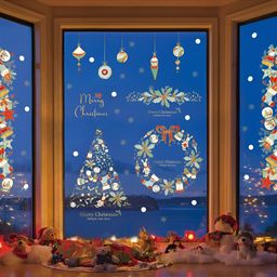 Jaamso Royals Green & Red Christmas Theme Printed Self-Adhesive Removable Wall Sticker-image-85