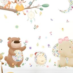 Asian royal Cream Coloured & Brown Printed Self Adhesive Wall Sticker-image-61