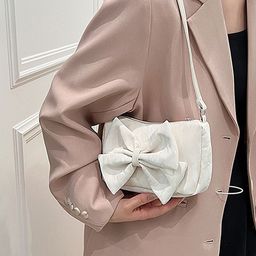 LULU & SKY PU Structured Handheld Bag with Bow Detail-image-58
