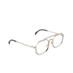 BAYBERRY Unisex Clear Lens & Silver-Toned Square Sunglasses with-17
