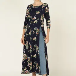 MISS HAUTE Floral Print Crepe Longline Top-picture-44