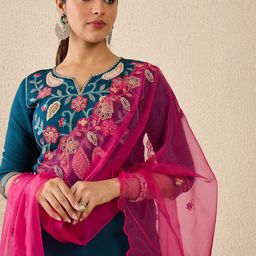 Indo Era Women Ethnic Motifs Printed Kurta with Trousers & Dupatta-picture-11