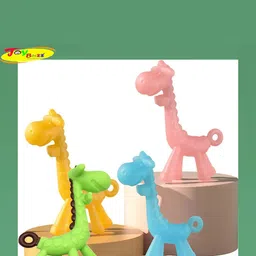 Joy Buzz Textured Giraffe Shape Silicone Teether image 2