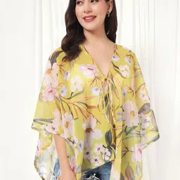 BAESD Women Printed Tie-Up Shrug-17