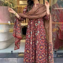 DIVASTRI Women Ethnic Motifs Printed Regular Kurta with Trousers & With Dupatta-22