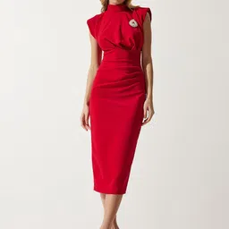 Happiness istanbul Women Solid Sheath Midi Dress-image-70