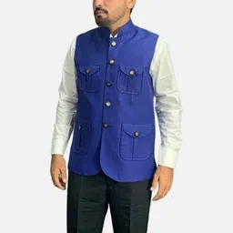 GARGIAN Master Cut Men Blue Polyester Jackets-picture-9