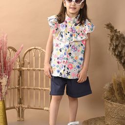 Superminis Girls Printed Top with Shorts-49