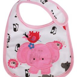 Babies Bloom Waterproof Saliva Bib Elephant Patch - Pink-image-23