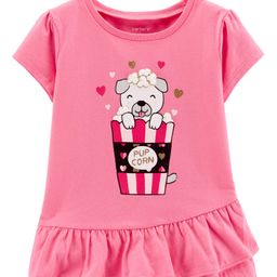 Carter's Glitter Pup Corn Ruffle Tee - Pink-image-16
