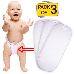Bembika 3-Layer Cotton Nappy Inserts Pack of 3 - White-1