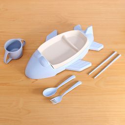 Dolphin Shaped Wheat Straw Feeding Set Pack of 5 - Blue-25