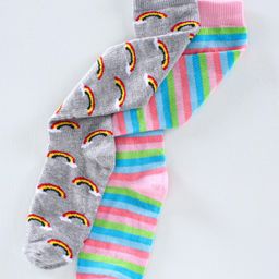 Pine Kids Anti Microbial & Biowashed Mid Calf Socks Pack of 2 - Multicolour Grey-image-7