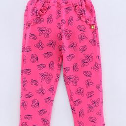 WOW Full Length Trouser Butterfly Print - Pink-image-68