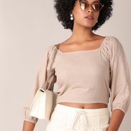 LIMEROAD Women Puff Sleeve Cotton Top-image-57