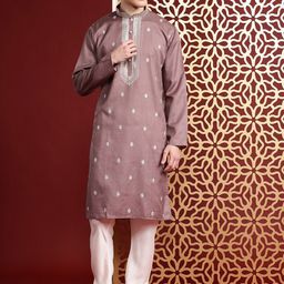 MANQ Men Embroidered Kurta-image-81