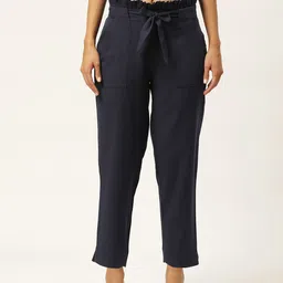 VYMO Women Slim Fit Easy Wash Trousers-image-6