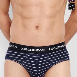 LOGGERHEAD Pack Of 3 Striped Mid Rise Briefs - LHYB011-NAVY-WINE-BLACK-NAVY-WINE-BLACK-image-53