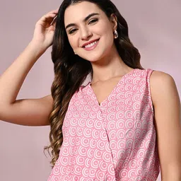 all about you Women Geometric Printed Wrap Crop Top-image-97