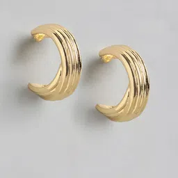 Forever New Gold Plated Classic Half Hoop Earrings-63