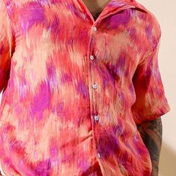 HERE&NOW Men Relaxed Fit Spread Collar Abstract Printed Cotton Casual Shirt-image-21