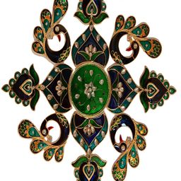 Kala Samarpan Green & Blue Meenakari Foldable Rangoli With Centerpiece-50