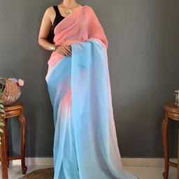 KALINI Tie and Dye Pure Georgette Ready to Wear Leheriya Saree-picture-52