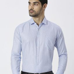 MARK & ALBERT Men India Slim Spread Collar Micro Checked Cotton Formal Shirt-image-96