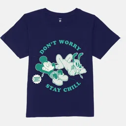 YK Disney Boys Mickey Mouse Printed Pure Cotton T-shirt-image-81