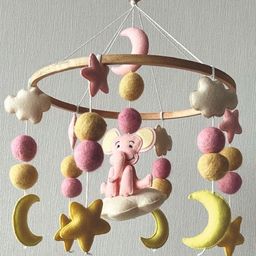 BABBLE WRAP Infants Hand Stitch Nursery Musical Cot Mobile Arm Battery Operated Music Box-17