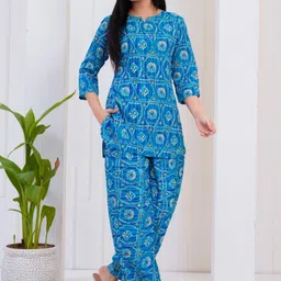 SAK JAIPUR Printed Tunic With Trouser Co-Ords image 3