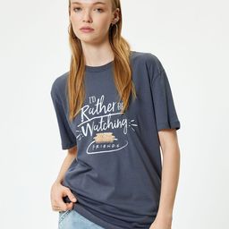 Koton Women Typography Printed Extended Sleeves T-shirt-image-88