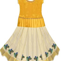 AMIRTHA FASHION Girls Embellished Khari Print Ready to Wear Lehenga &-picture-44