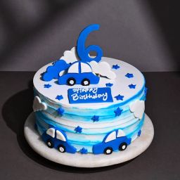 Cars N Clouds Theme Cake-image-50