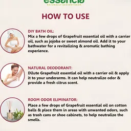 essancia Grapefruit Essential Oil For Relaxation & Skin Rejuvenation -15ml image 3