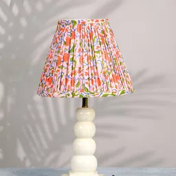Inara Pink & Orange Floral Printed Bell Shaped Lampshade-image-26