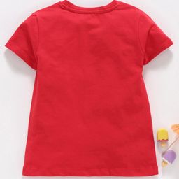 Memory Life Half Sleeves Tee 2 in 1 Design Changing Sequin Patch - Red image 3