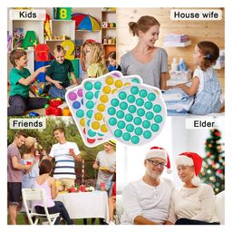 FunBlast Round Shape Pop Bubble Stress Relieving Silicone Pop It Fidget Toy - Multicolor image 3