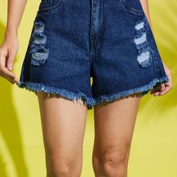 AAHWAN Women Loose Fit Denim Denim Shorts-image-7