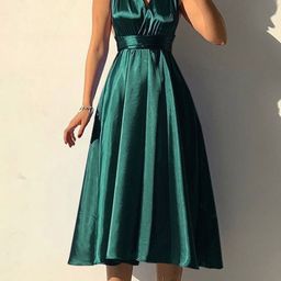 KPOP Women Fit and Flare Midi Dress-image-86