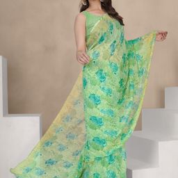 KALINI Floral Zari Poly Chiffon Saree-image-11