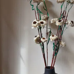 WEAVING HOMES White Artificial Flower With Pot-12