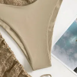 Plus Curvves Textured Bikini & Swimsuit Set image 2