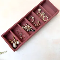 La Trove Pink Reusable 6 Grid Jewellery Organiser-48