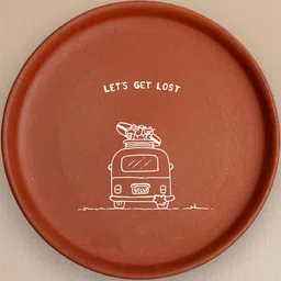 Terracotta Wall Plate with Caravan Van Let's Get Lost Theme-14