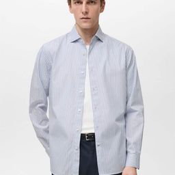 MANGO MAN Vertical Striped Pure Cotton Shirt-picture-25