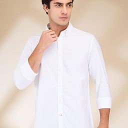 Being Human Men Classic Fit Button-Down Collar Solid Cotton Casual Shirt-image-43
