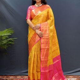 yourwish Woven Design Zari Silk Blend Kanjeevaram Saree-image-28