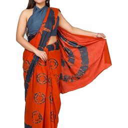 Pinkcity Trade World Orange Pure Cotton Solid Sarees-image-48